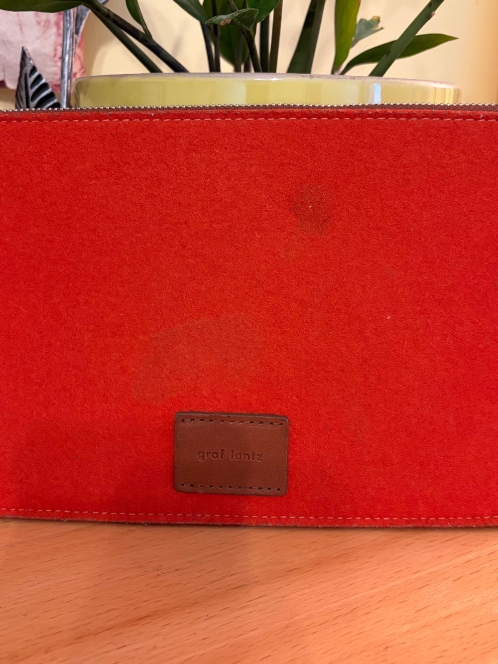 Graf & Lantz Felted Wool Flat Pouch Red Nordic Minimalist Scandinavian Neutral